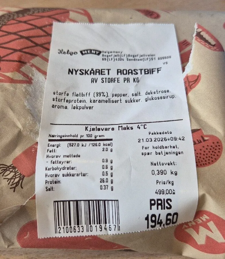 Roastbiff Av Storfe