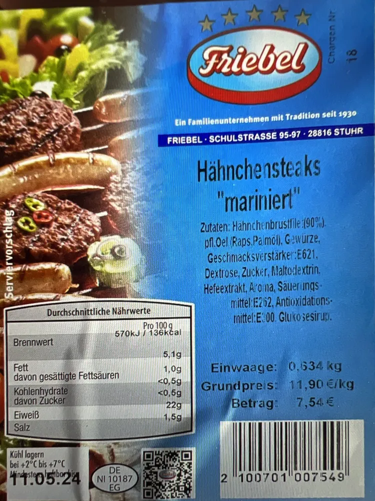 Hähnchensteaks mariniert