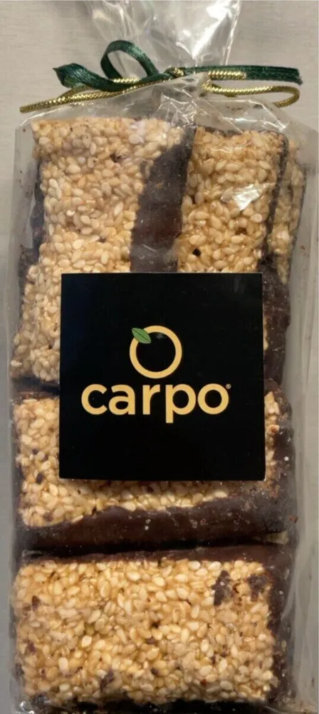 Sesame seed candy with chocolate