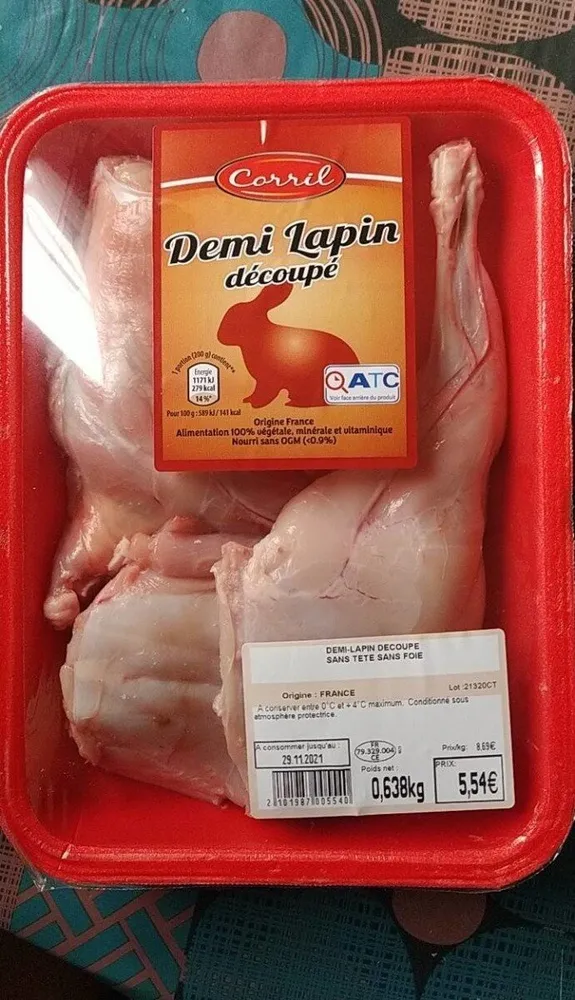 Demi Lapin découpé