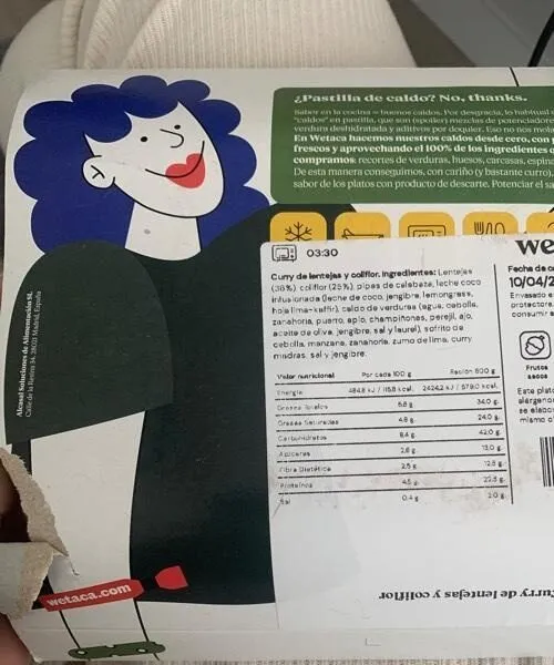Curry de lentejas y coloflor
