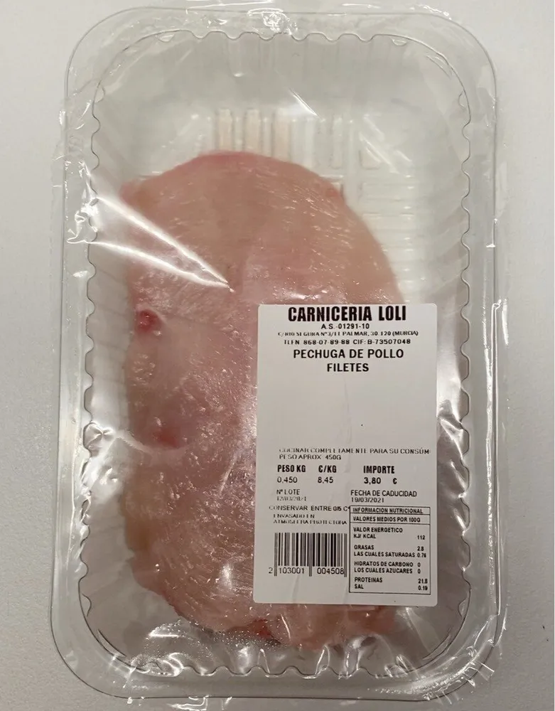 Pechuga de pollo filetes
