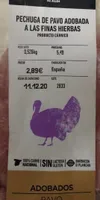 Pechuga de pavo adobado alas finas hierbas