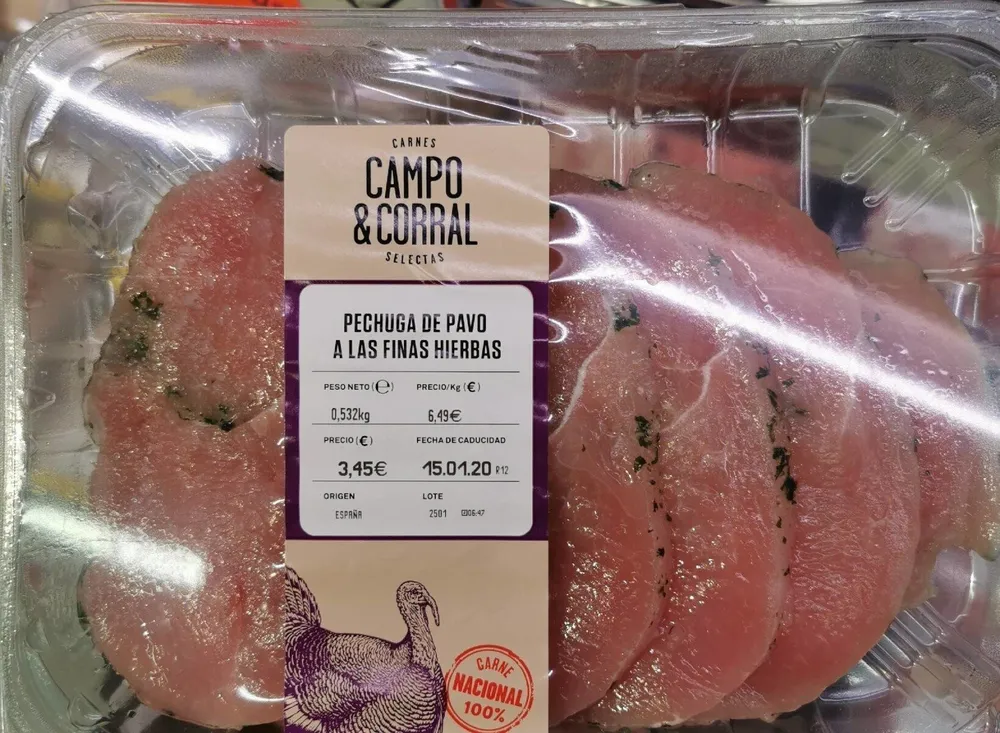 Pechuga de pavo finas hiervas
