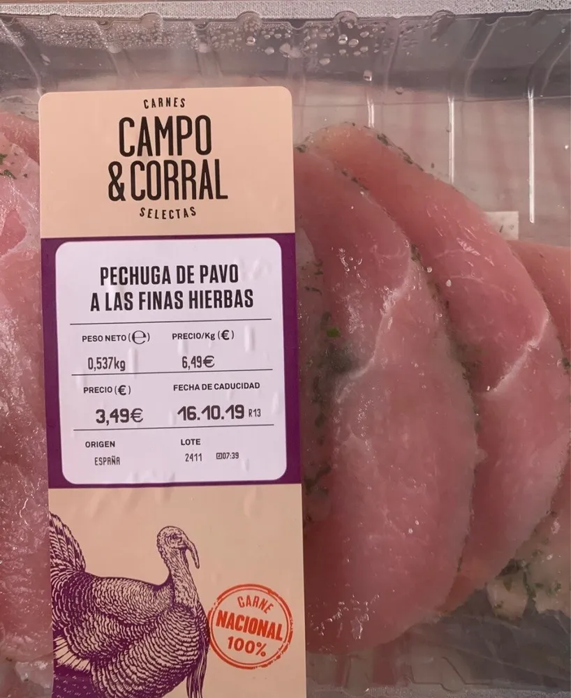 Pechuga de pavo a las finas hierbas