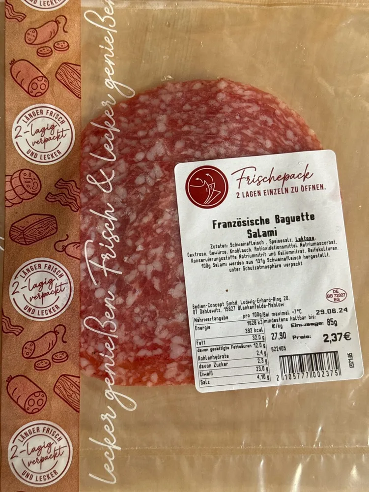 Französische Baguette Salami