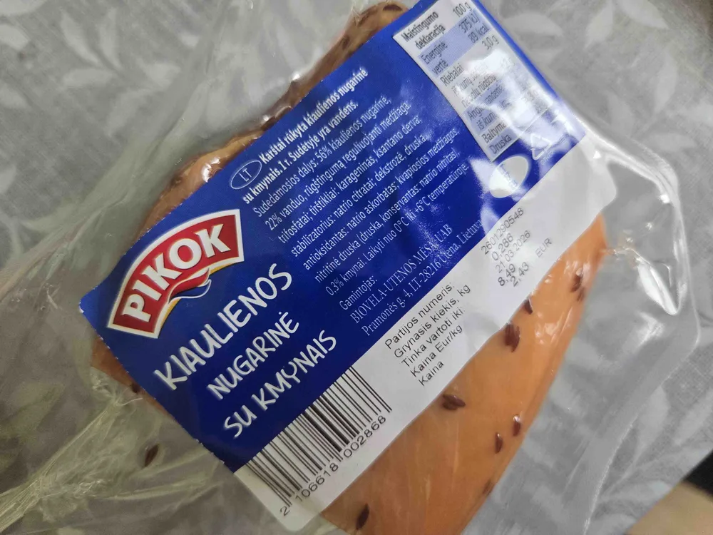 Kiaulienos nugarine su kmynais