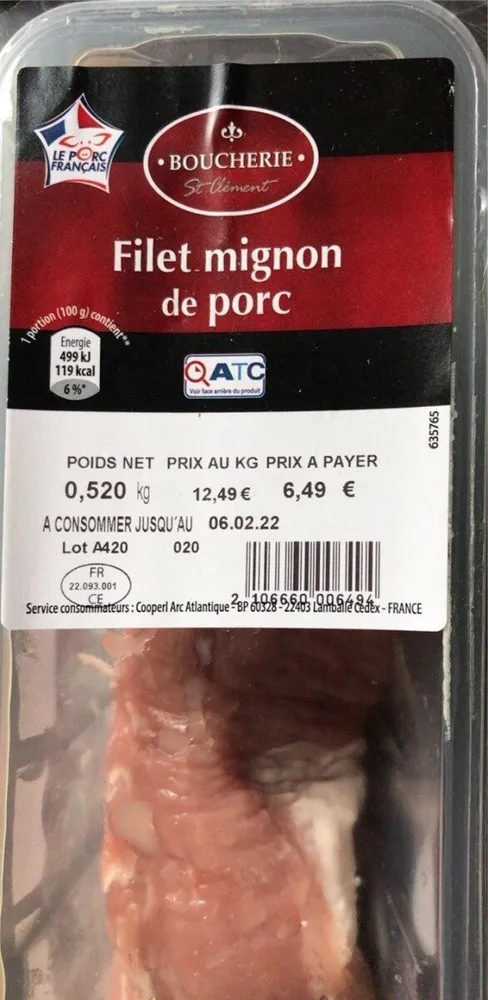 Filet mignon de porc