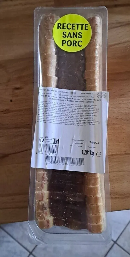 Pâte en croûtes de volaille