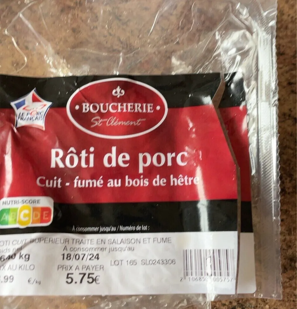 Rôti de pirc cuit fumé