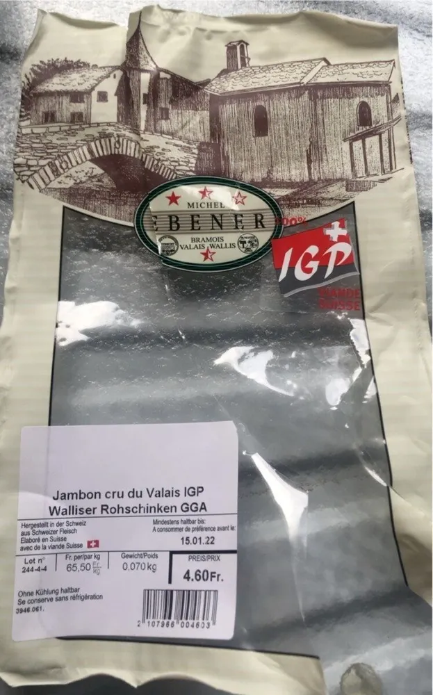 Jambon cru du valais IGP