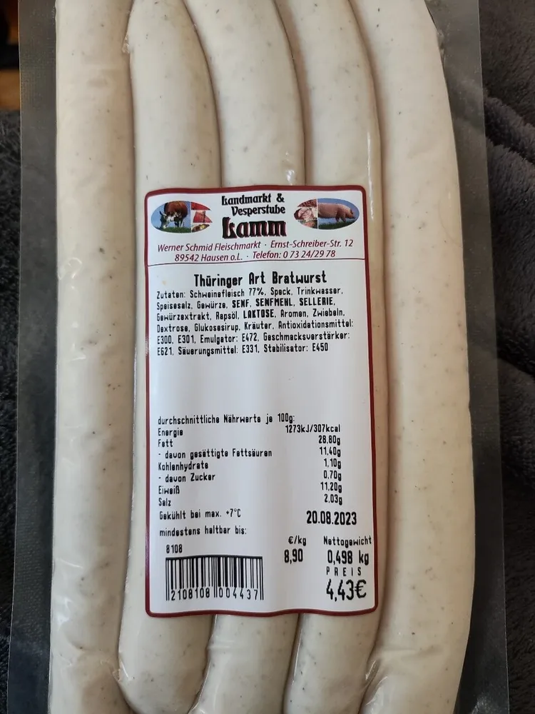 Thüringer Art Bratwurst
