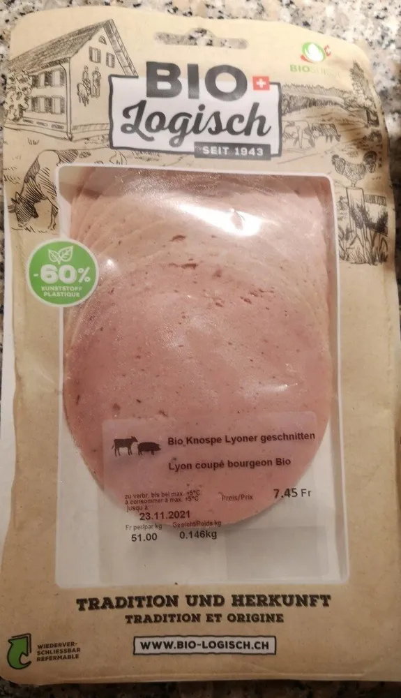 Bio Knospe lyoner geschnitten