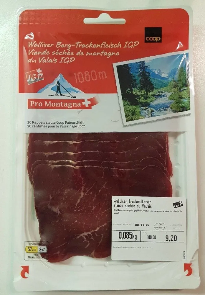 Viande séchée de montagne du Valais IGP Pro Montagna