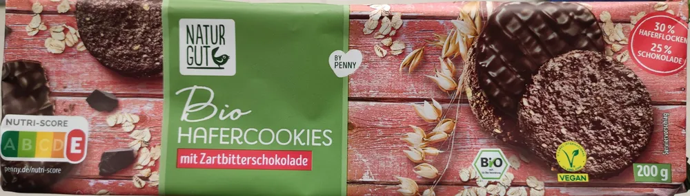 Bio Hafercookies mit Zartbitterschokolade