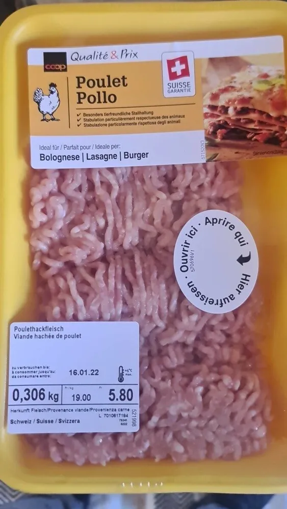 Viqnde poulet hachée