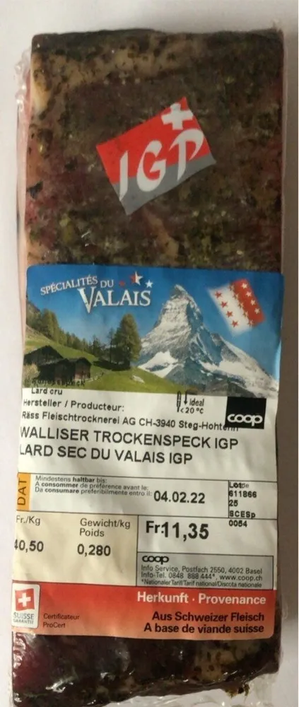Lard sec du Valais IGP