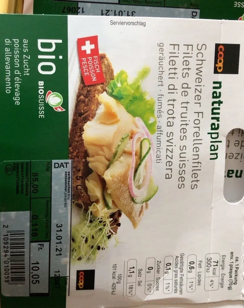 Filets de truite fumés