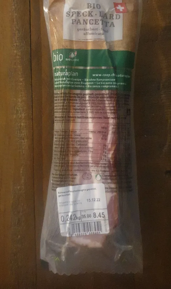 Lard fumé bio