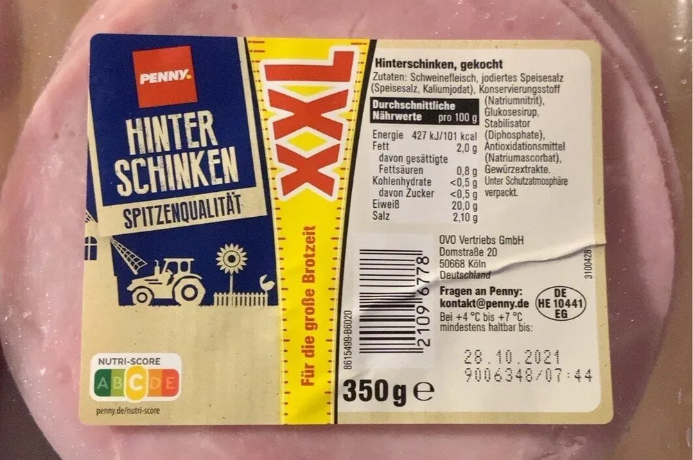 Hinterschinken, gekocht