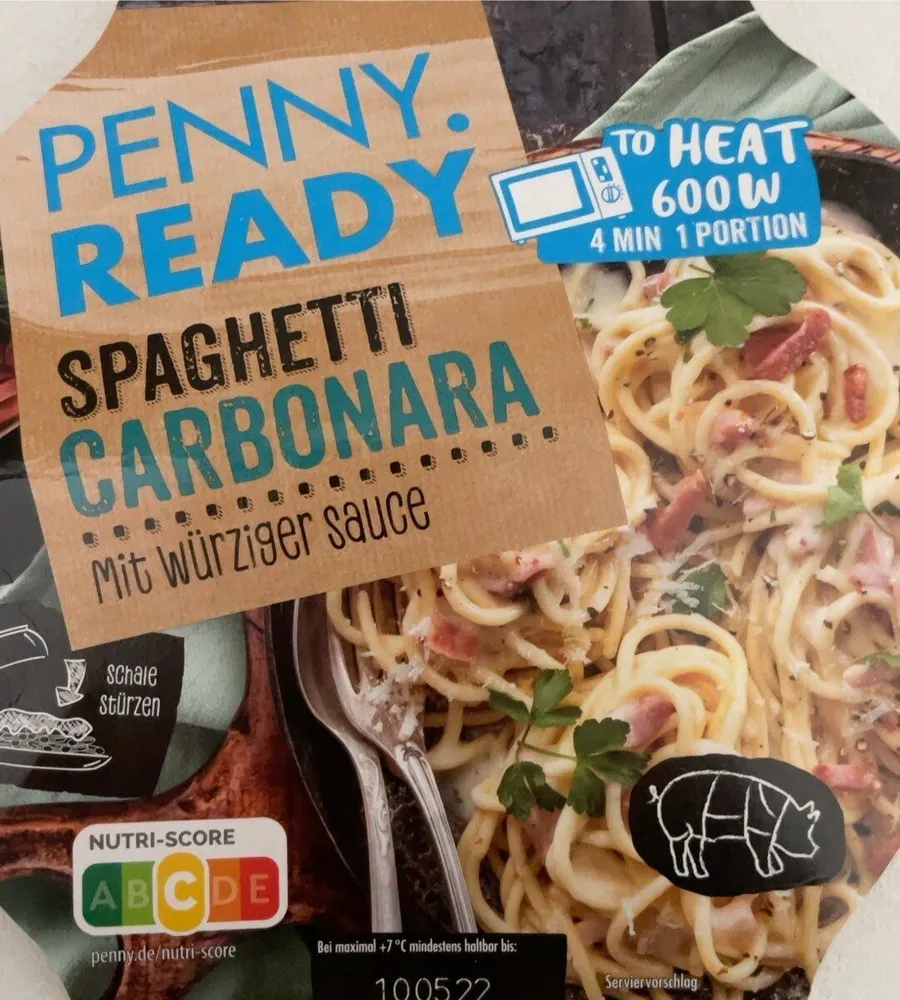 Spagetti Carbonara mit würziger Sauce