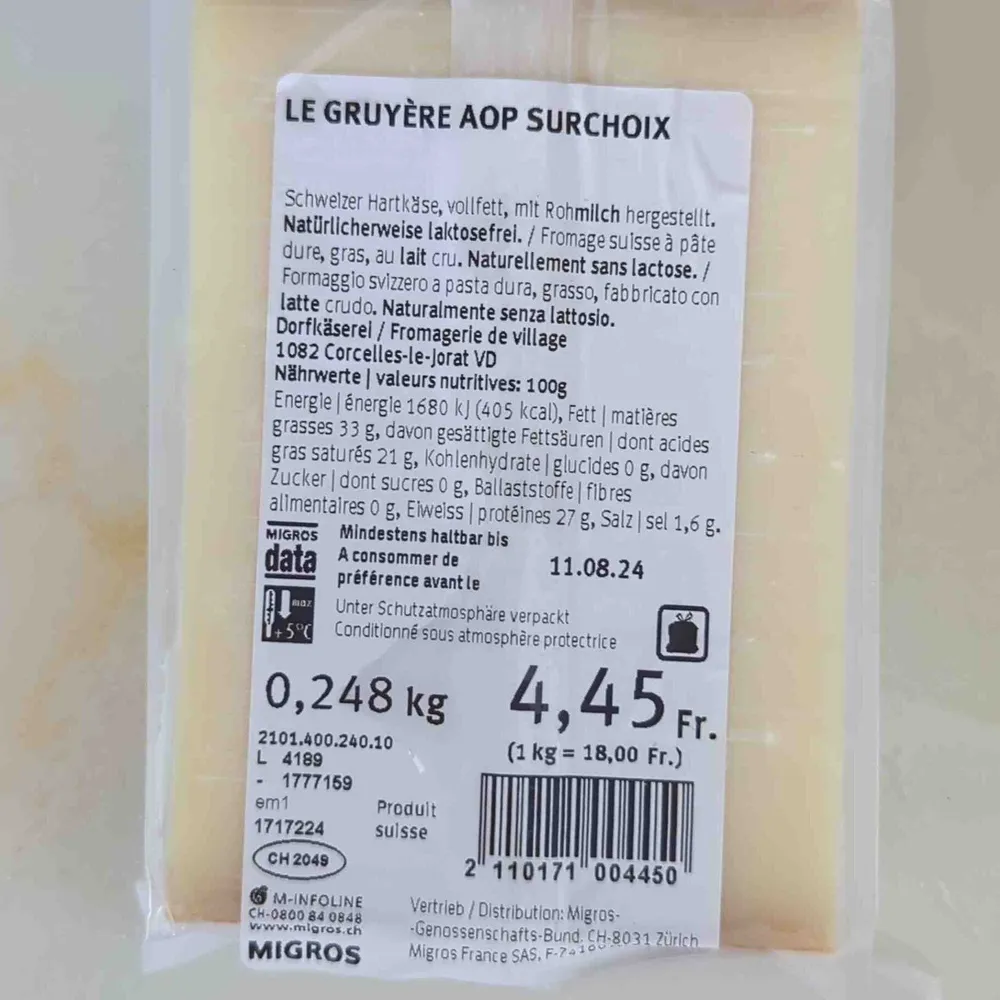 Gruyère aop surchoix