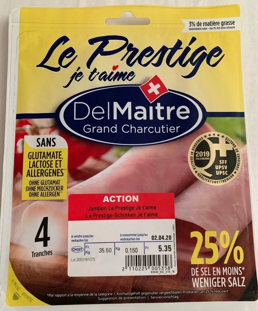 Jambon Le Prestige Je t'aime