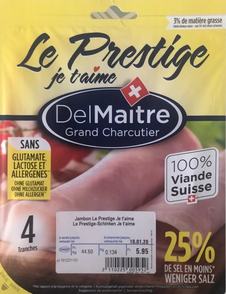 Jambon Le prestige Je t'aime