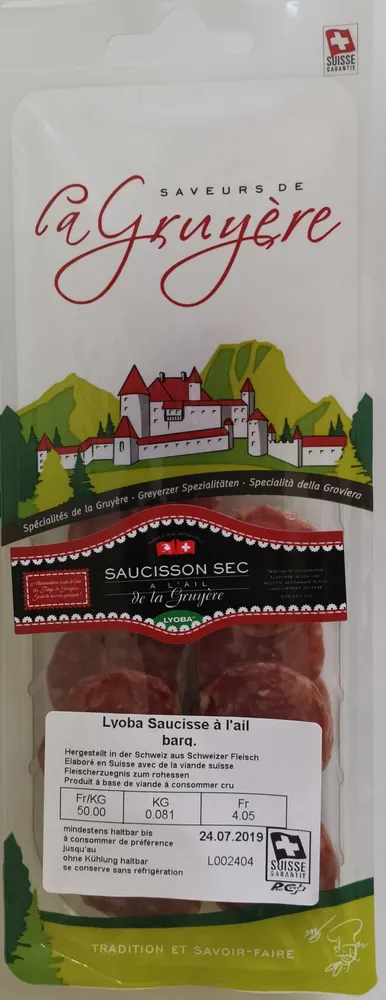 Lyoba Saucisse à l'ail barquette