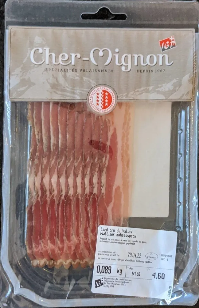 Lard cru du Valais