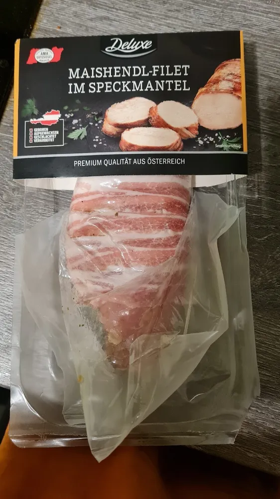 Maishendl-Filet im Speckmantel