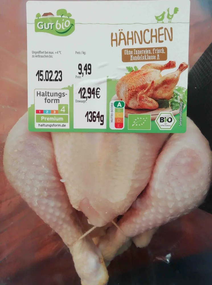 Bio-Hähnchen, ohne Innereien, frisch