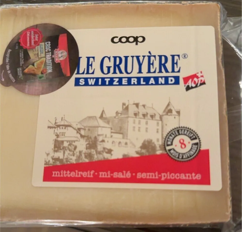 LE GRUYÈRE SWITZERLAND mittelreif · mi-salé · semi-piccante
