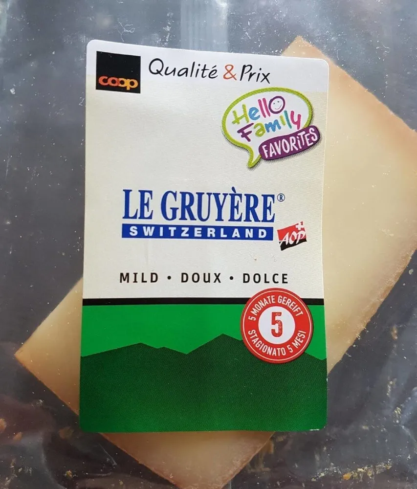 Le Gruyère switzerland AOP - Doux