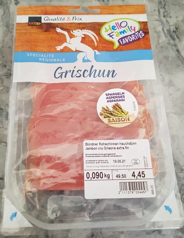 Jambon cru Grisons extra fin