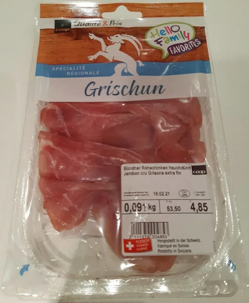 Jambon cru Grisons extra fin