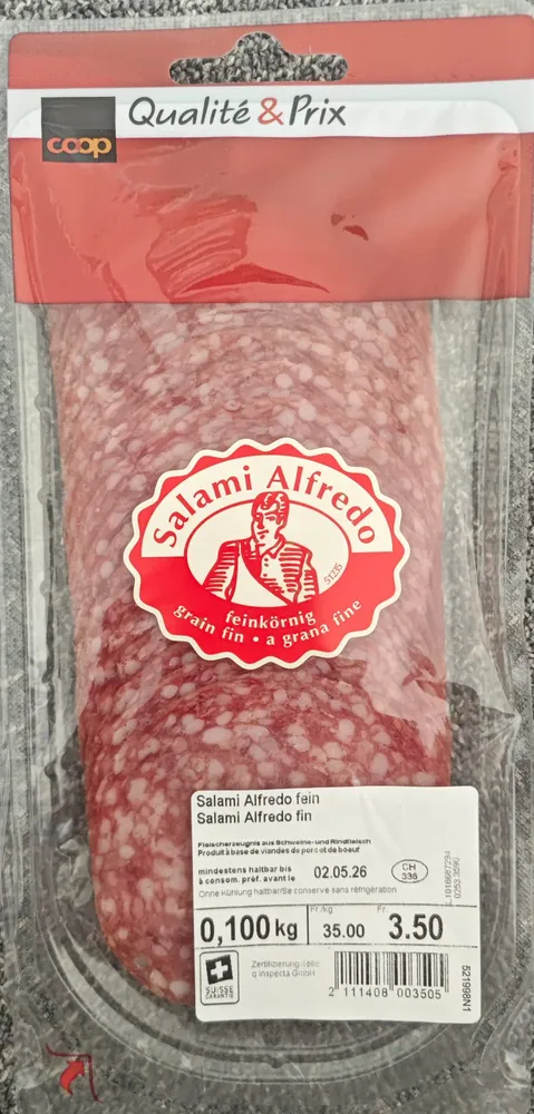 Salami Alfredo grain fin