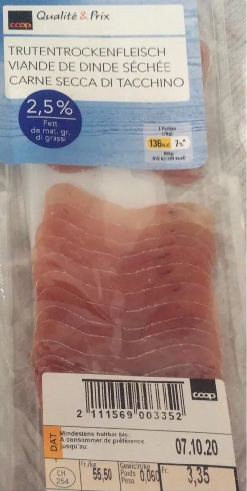 Viande de dinde séchée