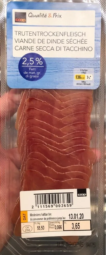 Carne secca di tacchino
