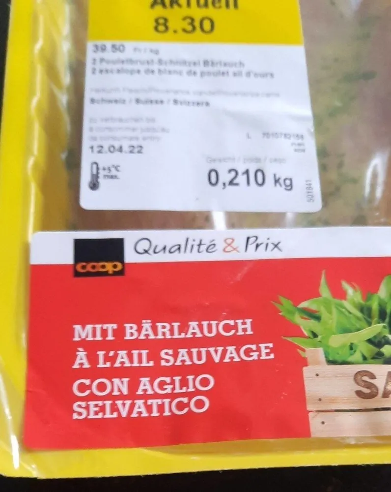 Escalope de blanc de poulet ail d'ours