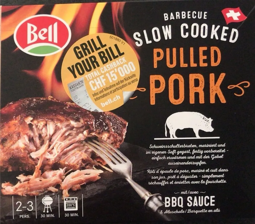 Barbecue slow cooked pulled pork