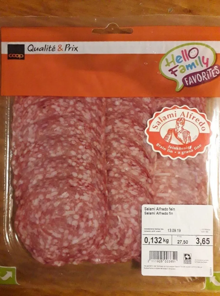 Salami Alfredo grain fin