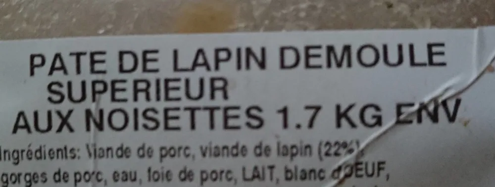 Pâte de lapin aux noisettes