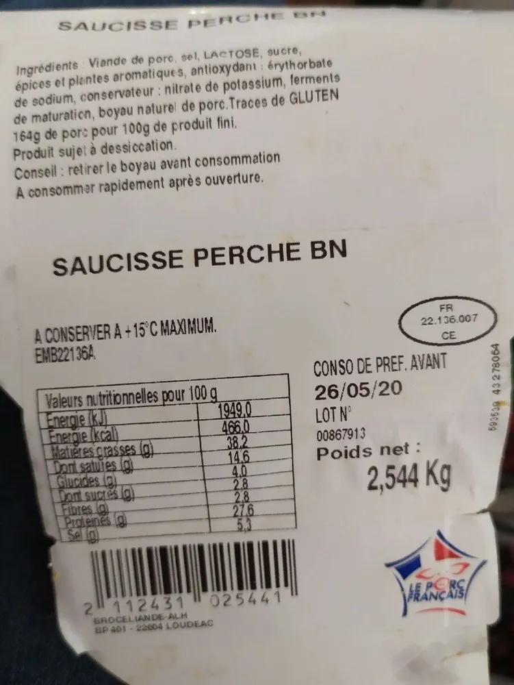 Saucisson perche