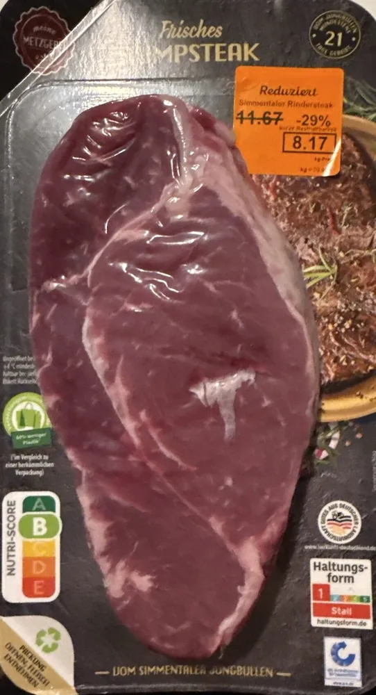 Frisches Rumpsteak Jungbullen