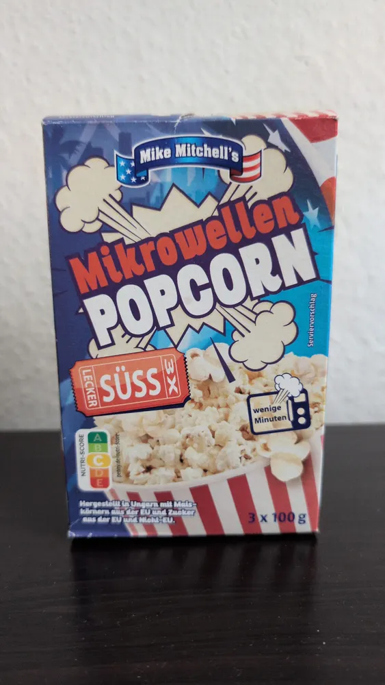 Mikrowellen Popcorn, süss