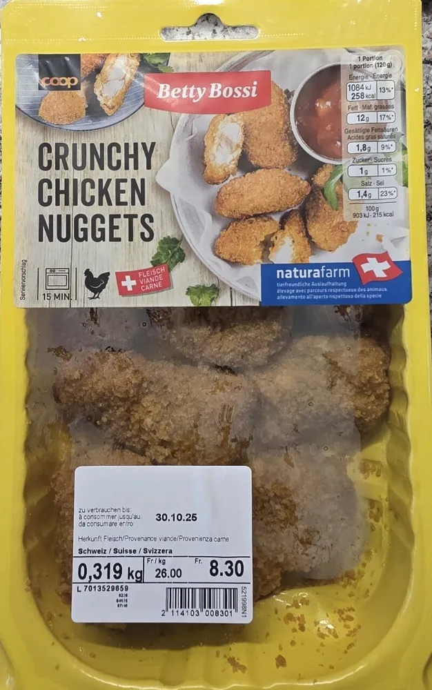Crunchy chicken nuggets