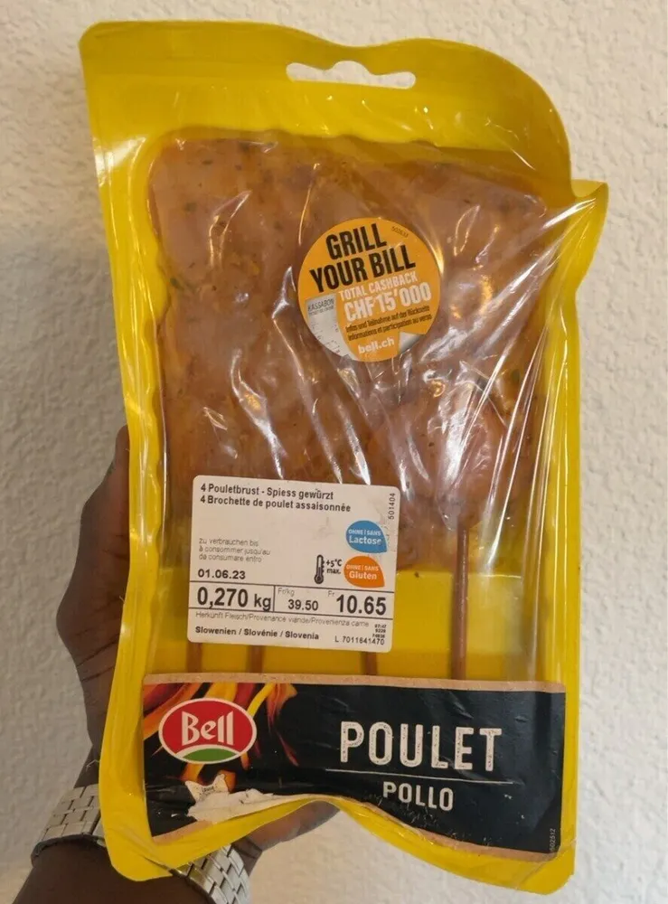 Brochette de poulet assaisonnée