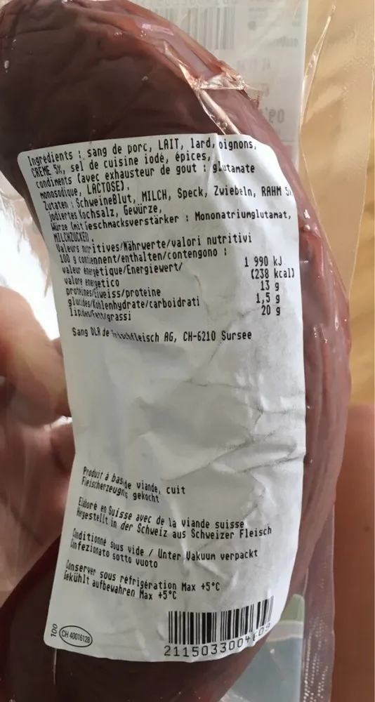Boudin vaidois a la crème