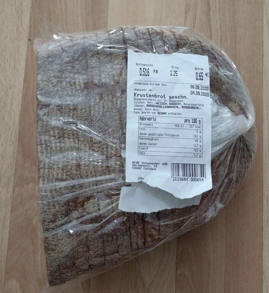 Krustenbrot geschnitten